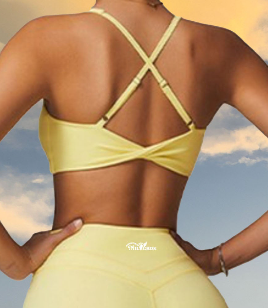 Lemon Sky Sports Bra (Yellow)